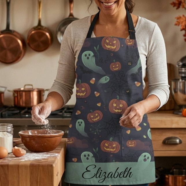 Delantal Cute Spooky de Halloween | Personalizar n (Subido por el creador)