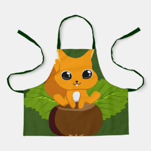 Delantal Cute Squirrel Nut Forest Kids todo-sobre de impres