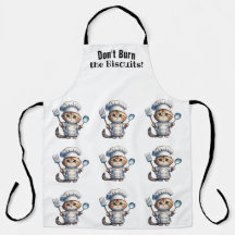 Cute Tabby Cat Chef Apron de impresión general