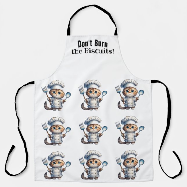Delantal Cute Tabby Cat Chef Apron de impresión general (Anverso)