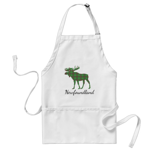 Delantal Cute Tartán moose Newfoundland apron (Frente)