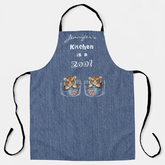 Delantal Cute Tiger All-Over Print Apron (Anverso)