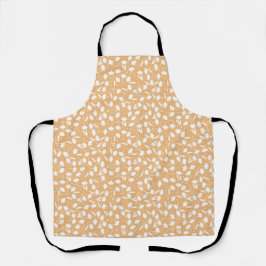 Delantal Cute tiny white flower pattern orange pattern