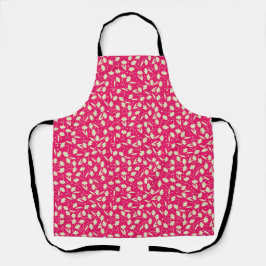 Delantal Cute tiny white flower pattern pink pattern