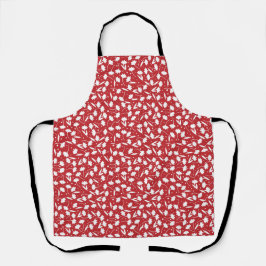 Delantal Cute tiny white flower pattern red pattern