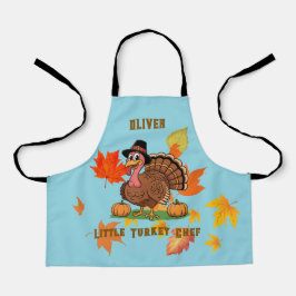 Delantal Cute Turkey Kids Apron – Little Chef Name