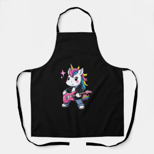 Delantal Cute unicornio con guitarra unicornio amante de la