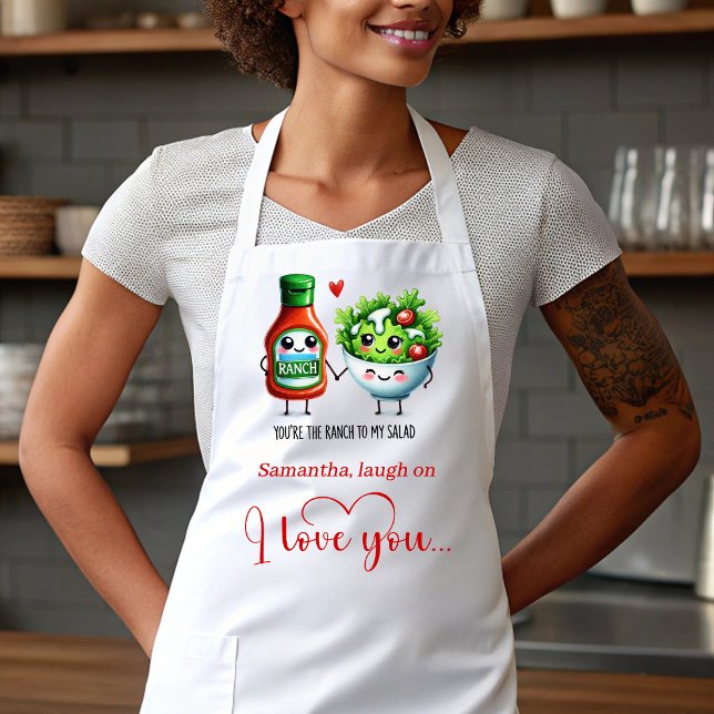 Delantal Cute Valentine Apron Funny Food Quotes Custom Name (Cute Valentine Apron Funny Food Quotes Custom Name)