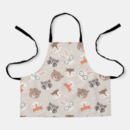 Delantal Cute Woodland Animal Kids Pattern Kitchen