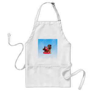 Delantal Cute Yorkshire Terrier Merry Christmas
