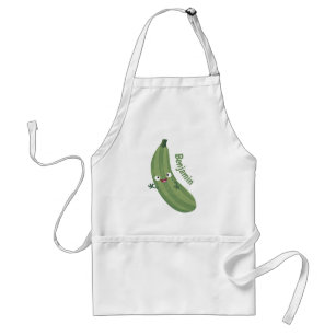Delantal Cute zucchini feliz personalizado ilustracion
