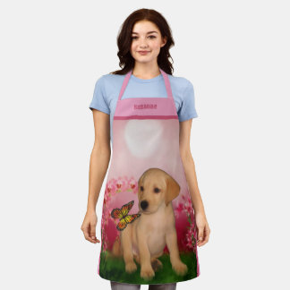 Delantal Cuto amarillo Labrador Puppy personalizado