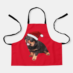 Delantal Cuto Rottweiler Puppy Vestido Personalizado Santa 
