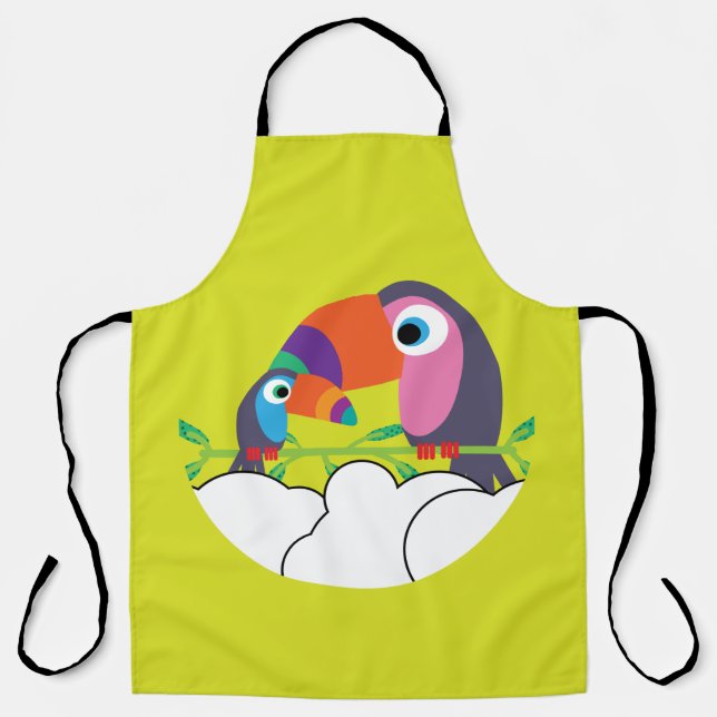 Delantal Cuto Toucan | Amar a los turistas | Aves divertida (Anverso)