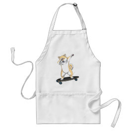 Delantal Dabbinbg Shiba Inu en la taza de café del