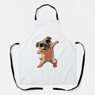 Delantal Dabbing Dab Pug Dog Mascotas bailan pipa animal