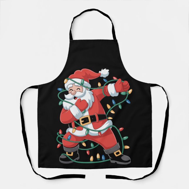Delantal Dabbing Dab Santa Navidades Familia navideña (Anverso)