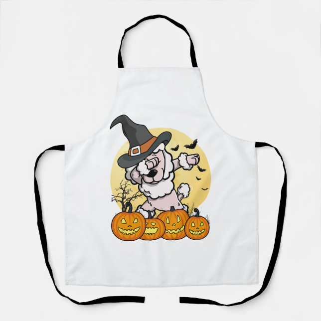 Delantal Dabbing Poodle Halloween (Anverso)