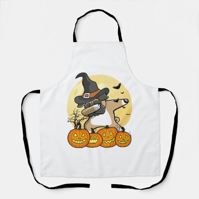 Delantal Dabbing Pug Halloween (Anverso)