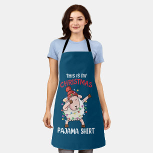 Delantal Dabbing Sheep Este Es Mi Navidad Pajama Xmas