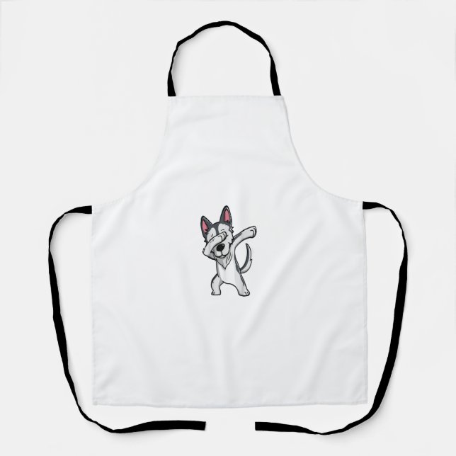 Delantal Dabbing Siberian Husky T-Shirt Husky niños disfraz (Anverso)