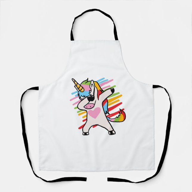 Delantal Dabbing Unicorn y Unicorn Dab (Anverso)