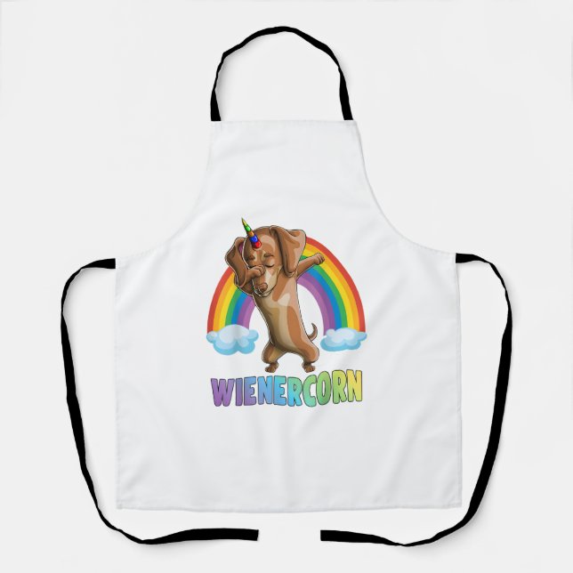 Delantal Dabbing Weinercorn Dachshund Halloween Funny Dab D (Anverso)