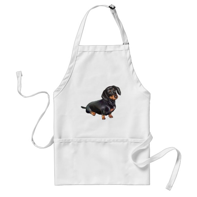 Delantal Dachshund (A) - Negro y Canela (Frente)