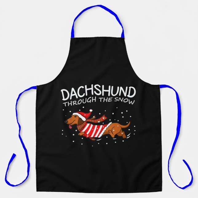 Delantal Dachshund A Través De Los Navidades De Perro Graci (Anverso)