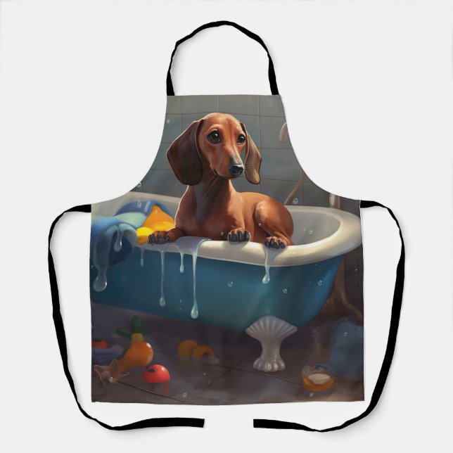 Delantal Dachshund Bathtime Fun (Anverso)