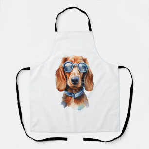 Delantal Dachshund con gafas de sol 