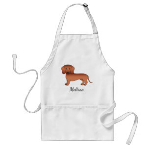 Delantal Dachshund de Pelaje Liso Rojo Perro de Dibujos Ani
