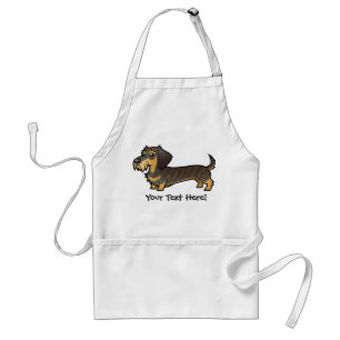 Delantal Dachshund del dibujo animado (wirehair)