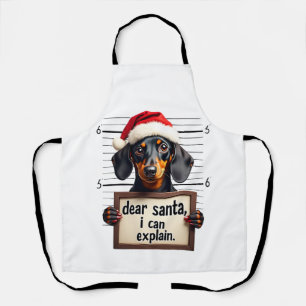 Delantal Dachshund Divertido Navidad Querido Santa Puedo Ex