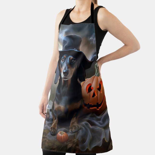 Delantal Dachshund Halloween Scary (in situ)