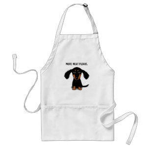 Delantal Dachshund lindo de pelo largo con texto personaliz