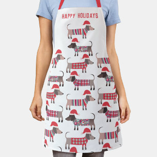 Delantal Dachshund Perro Salchicha Felices Fiestas