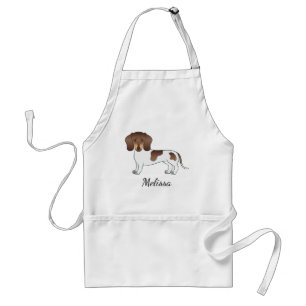 Delantal Dachshund y nombre de pelo corto de chocolate y ta