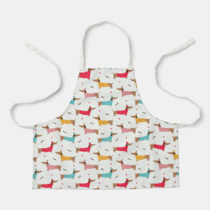 Delantal Dachshunds en el patrón de vacaciones de los suéte