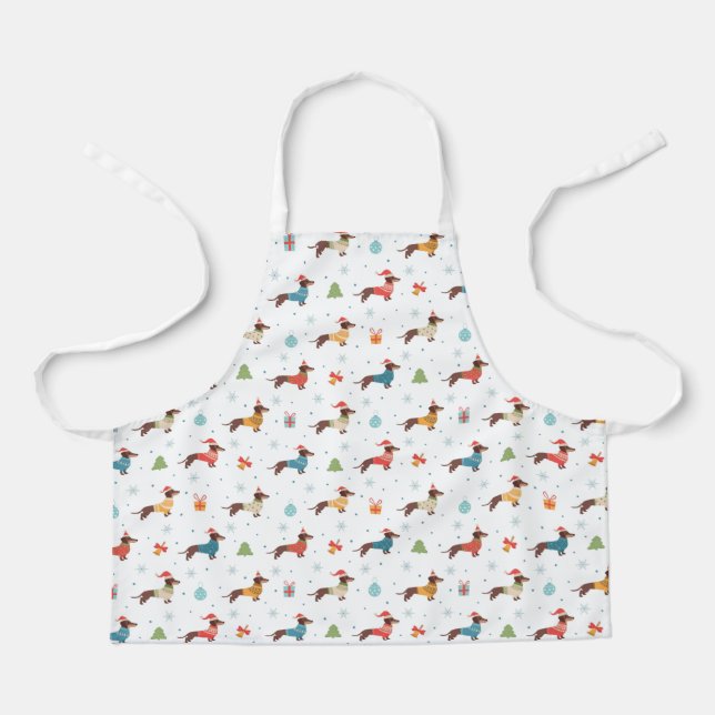 Delantal Dachshunds en Navidades Patrón de sudaderas (Anverso)