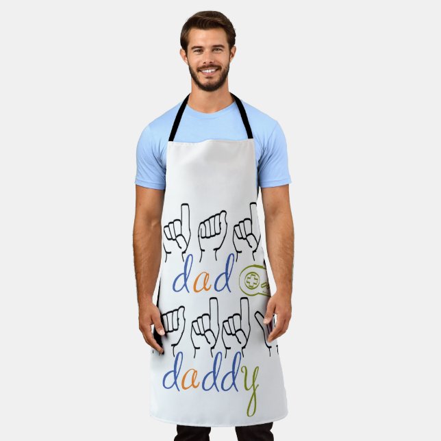 Delantal dad, daddy in sign language (Gastado)