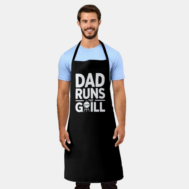 Delantal Dad Runs the Grill BBQ (Gastado)