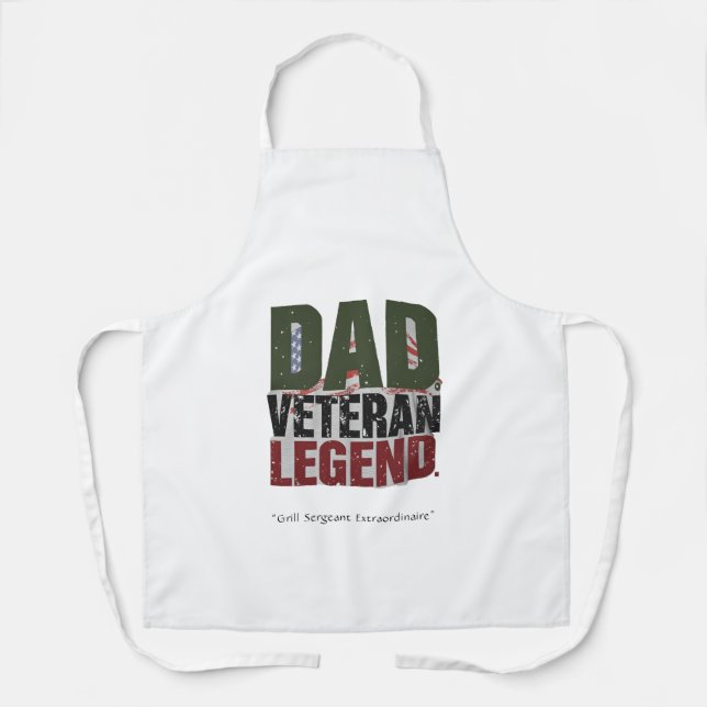Delantal Dad Veteran Legend Apron – BBQ Hero Gift (Anverso)