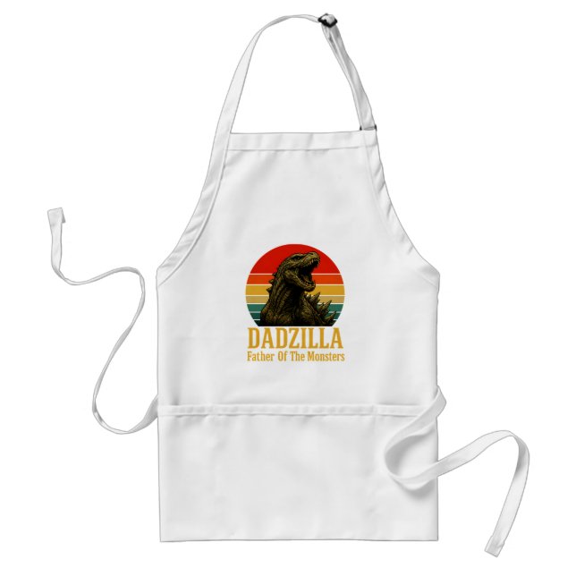 Delantal Dadzilla Padre De Los Monstruos Día Del Padre (Frente)