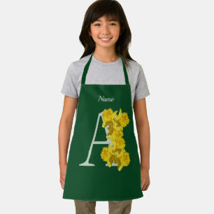Delantal Daffodil Monograma Inicial A Su Nombre Apron