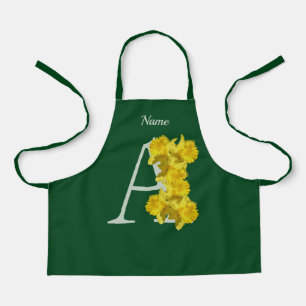 Delantal Daffodil Monograma Inicial A Su Nombre Apron