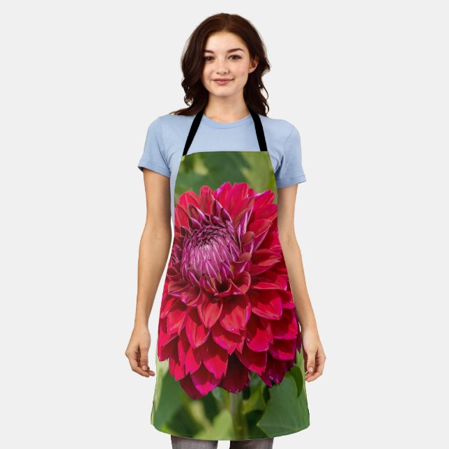 Delantal Dahlia rosa, hermosa flor canadiense (Gastado)