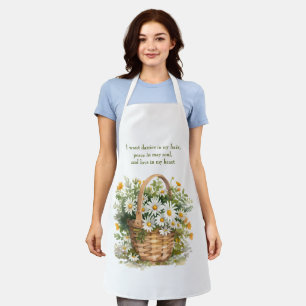 Delantal Daisies acuarelas en mi pelo