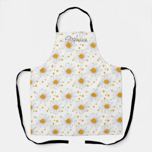 Delantal Daisies blancos brillantes con centros amarillos