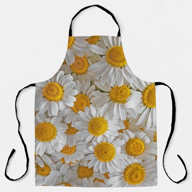 Delantal Daisies blancos: Hermoso fondo floral (Anverso)